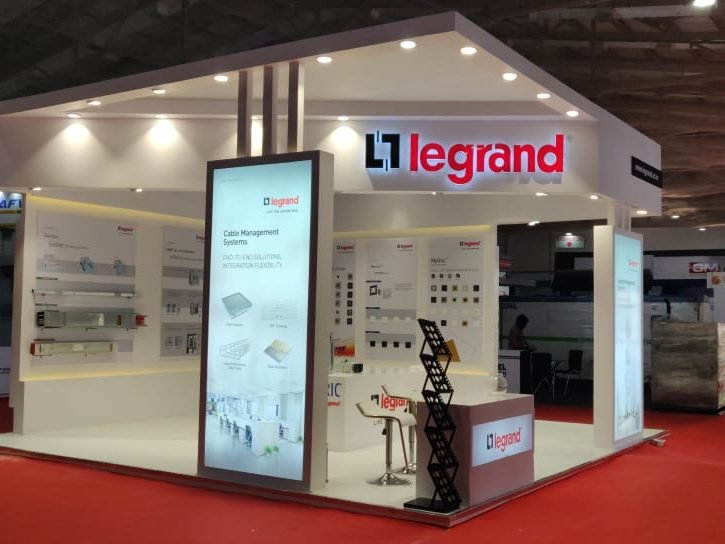 small exhibition booth for legrand by woodpeckersglobal