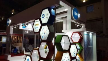 small creative exhibition stall for borosil by woodpeckersglobal