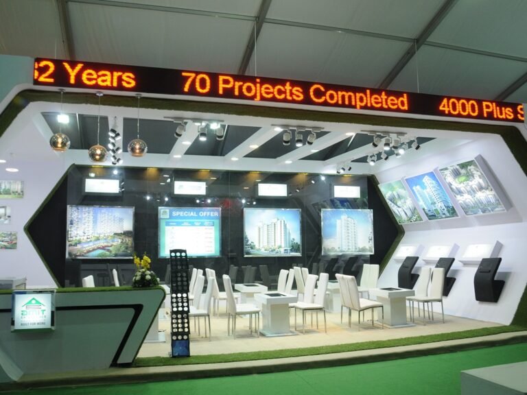 hexagonal exhibition stall design, Hexagon shape exhibition stand