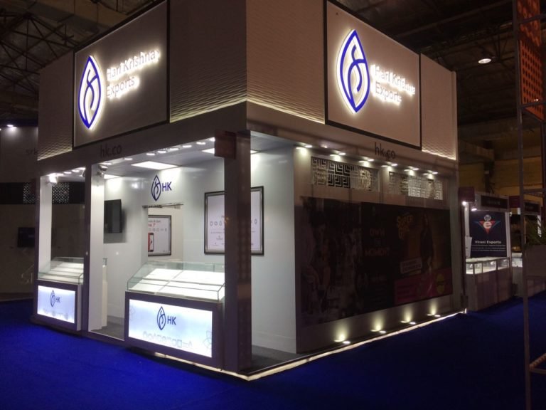 jewellery exhibition stall design, jewelry stall design, IIJS stall design